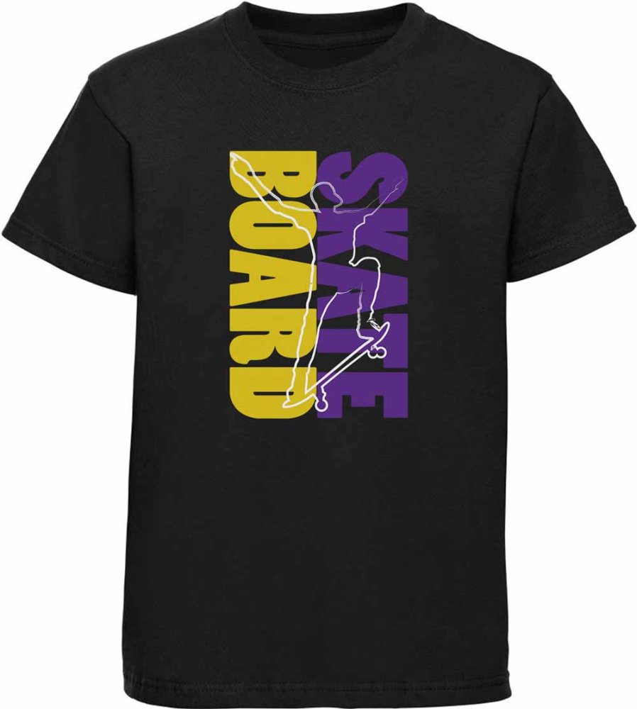 Kids T-Shirt Jumping Skateboarder Silhouette
